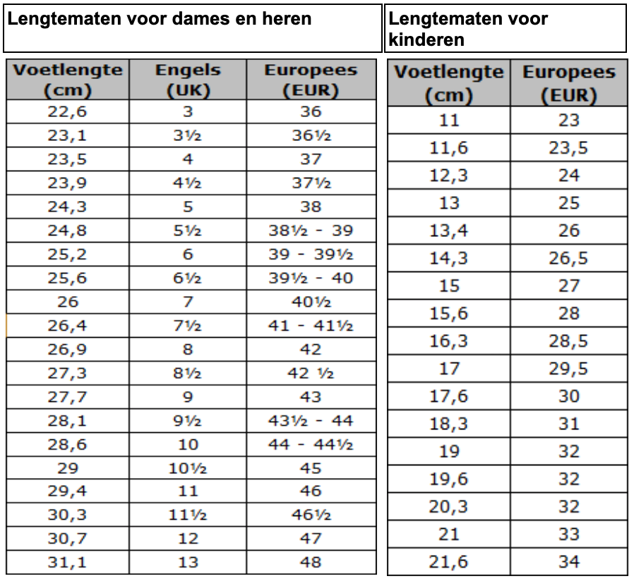 Dankbaar kiezen bleek schoenmaat in cm Goedkoop Online,Up To OFF 66%